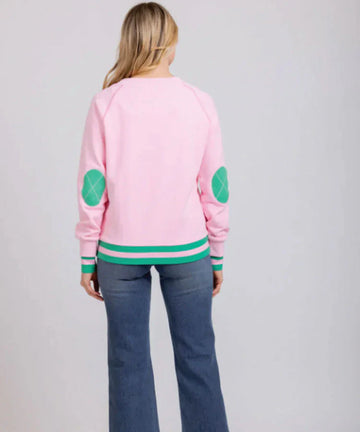 Mi Moso Contrast Sweat - Pink With Star